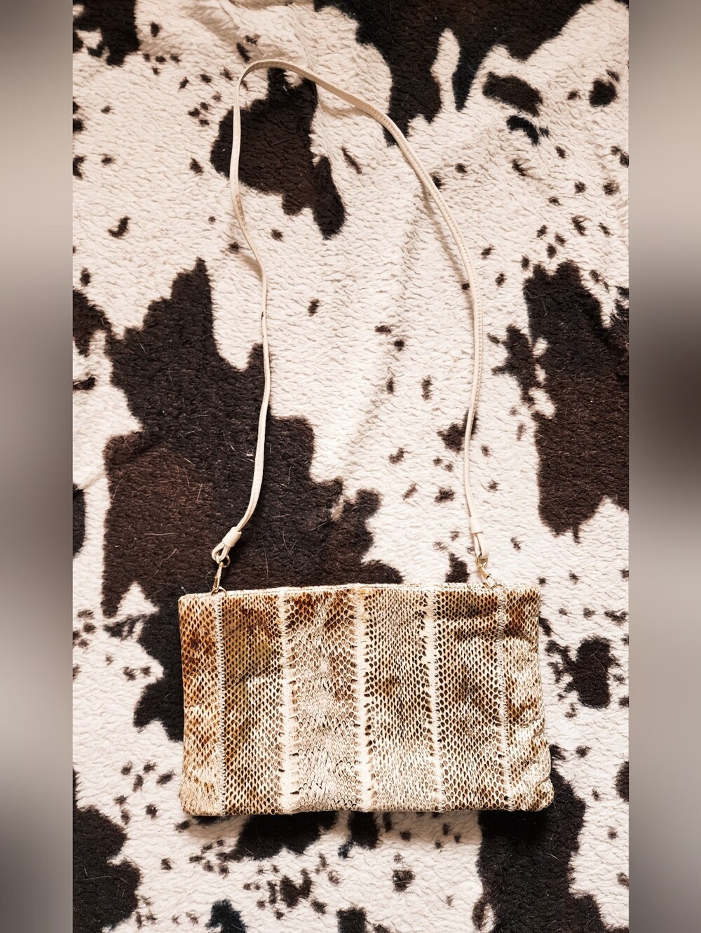 WOMEN'S 80'S GENUINE SNAKESKIN EVENING BAG - MULTI